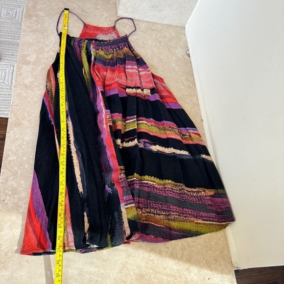 Free People Painted Stripe Mini Sleeveless Trapeze Swing Womens Size XS Colorful - Picture 11 of 14